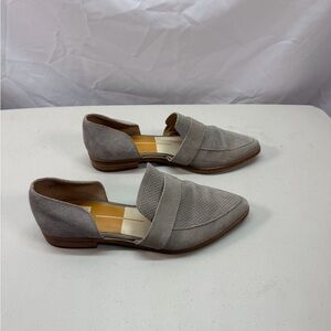 Dolce Vita Size 7.5 Women's Gray Suede Kimbell Leather Flats Slip On Excellent